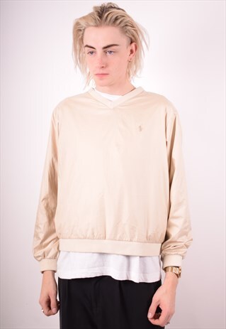 RALPH LAUREN MENS VINTAGE PULLOVER TRACKSUIT TOP SMALL 90S