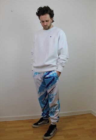 VINTAGE 90S JAZZY FESTIVAL TRACK PANTS WHITE XL