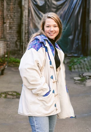 VINTAGE 90S FLEECE JACKET WITH HOOD