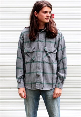 1990'S VINTAGE OVERSIZED 'GRUNGE' CHECK SHIRT