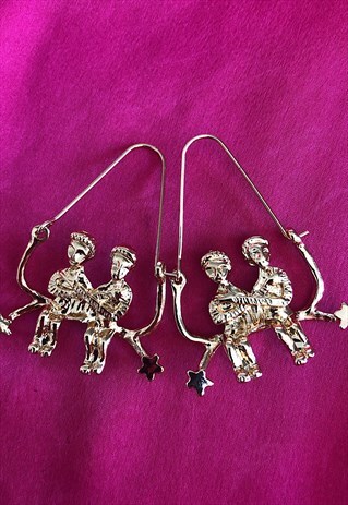 PERSONALISED 18K GOLD PLATED GEMINI EARRINGS