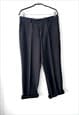 VINTAGE BLACK CLASSIC STRAIGHT UNISEX PANTS / TROUSERS - M