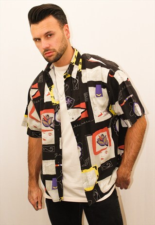 VINTAGE 80'S ABSTRACT PRINT SHIRT