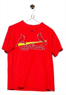 Vintage Majestic T-Shirt Cardinals Print Red