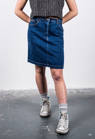 VINTAGE 1990S BLUE DENIM SKIRT