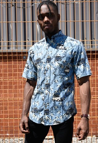 VINTAGE BEACH BUGGY BLUE SHIRT