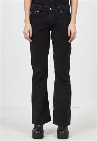 VINTAGE BLACK LEVI'S CORDUROY TROUSERS BOTTOMS