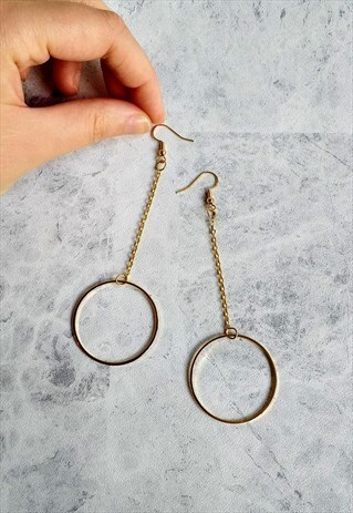 MINIMALIST CIRCLE DROP EARRINGS