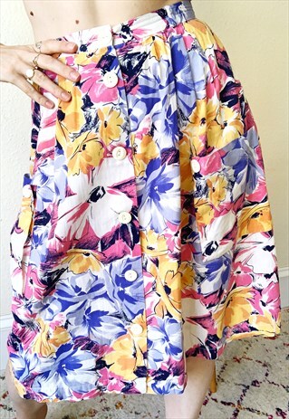 FLORAL 80S SUMMER SKIRT