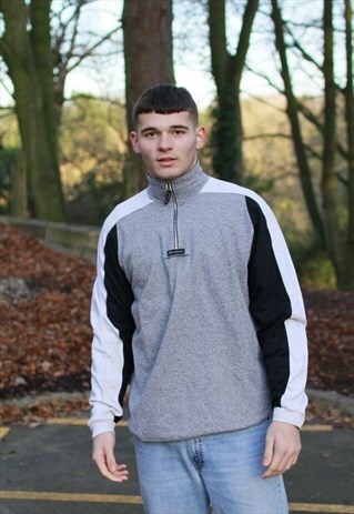 VINTAGE GREY CHAMPION 1/4 ZIP SWEATSHIRT
