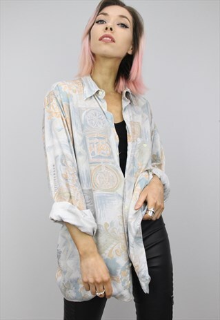 VINTAGE 80S/90S OVERSIZED PATTERNED SHIRT