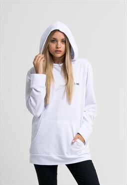 Embroidered logo Hoodie white