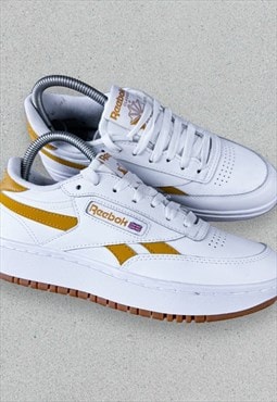 Reebok Women's Club C Double Revenge White Ochre UK 4.5