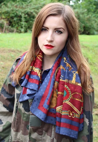 VINTAGE 70S SCARF - ONE SIZE - PATTERNED