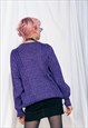 VINTAGE KNIT JUMPER 90S LONG PURPLE METALLIC SWEATER
