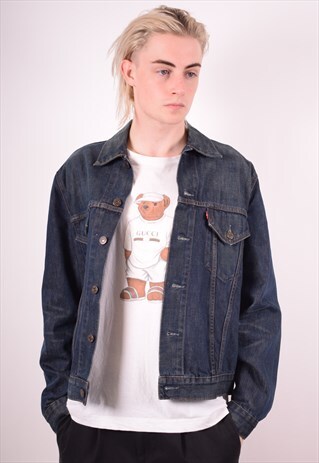 LEVI'S MENS VINTAGE DENIM JACKET LARGE BLUE 90S