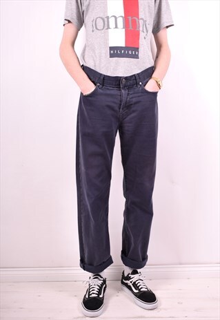 CALVIN KLEIN MENS VINTAGE TROUSERS W34 L30 BLUE 90'S