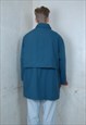 VINTAGE 90'S COOL PUFFER LONG FESTIVAL WARM JACKET IN BLUE