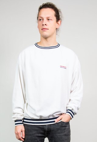 CHAPS RALPH LAUREN 90'S WHITE TOWELLING SWEATSHIRT RARE