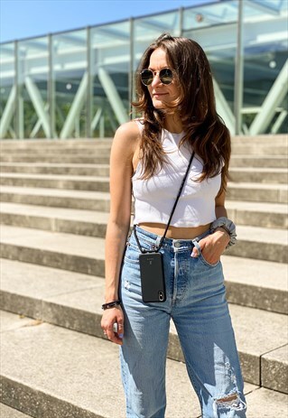 ZAPHYR IPHONE CASE LOU BLACK WITH DETACHABLE STRAP