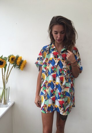CRAZY PATTERN OVERSIZED RETRO VINTAGE UNISEX FESTIVAL SHIRT