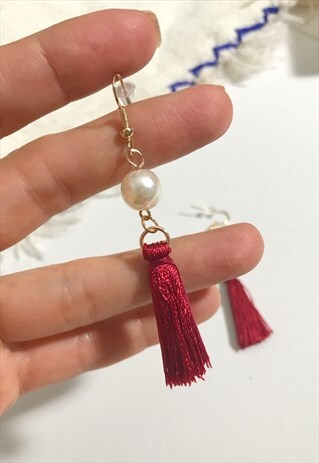 RED TASSEL EARRINGS