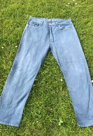 VINTAGE 90'S TEAL 501 STRAIGHT LEG LEVI JEANS