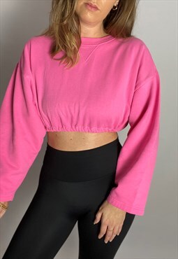 Vintage Reworked Cropped Sweatshirt in Pink