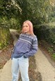 VINTAGE 80S CHUNKY KNITTED ABSTRACT PATTERNED JUMPER