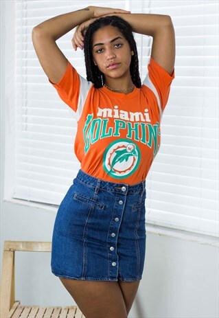 VINTAGE MIAMI DOLPHINS NFL T-SHIRT LOGO 90S X 6.1