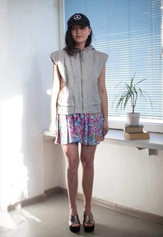 VINTAGE 90'S LIGHT BROWN LINEN WAISTCOAT