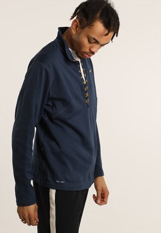 VINTAGE NIKE EMBROIDERED LOGO 1/4 ZIP SWEATSHIRT