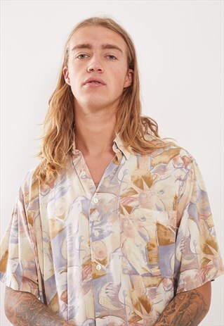 VINTAGE PATTERNED FESTIVAL SHORT SLEEVE SHIRT