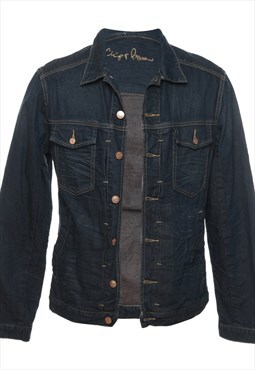 Vintage Dark Wash Classic Denim Jacket - M