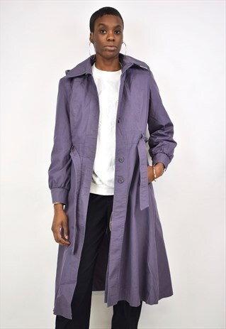 VINTAGE 90S PURPLE DETACHABLE LINED TRENCH COAT
