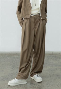 Women's High-quality loose pleated trousers