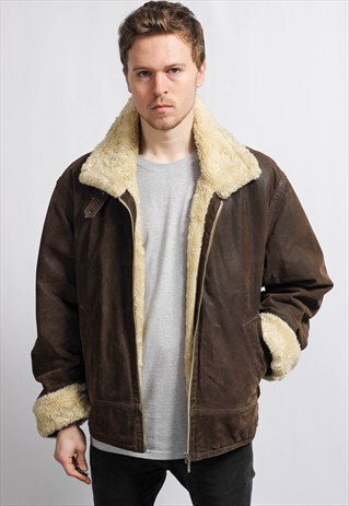 VINTAGE LEATHER SHERPA JACKET
