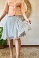 90's vintage grey and pink polkadot skirt