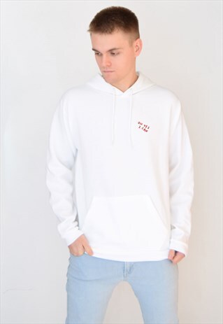 WHITE OH YES I CAN (RED) HOODIE
