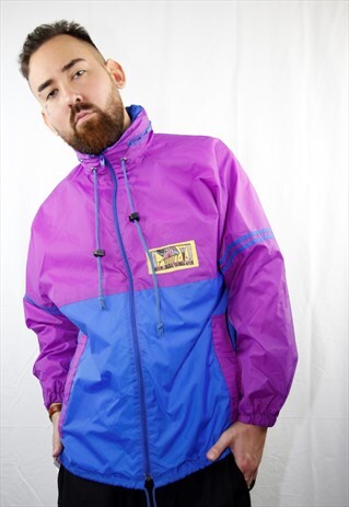 80'S VINTAGE COLOR BLOCK WINDBREAKER