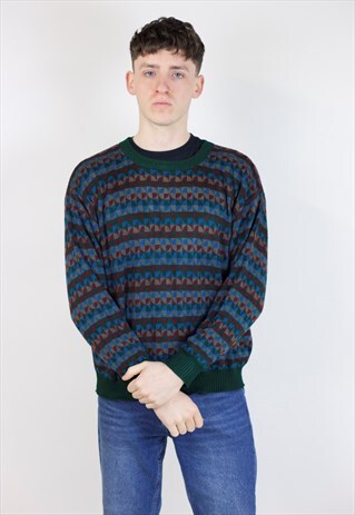 VINTAGE 90S MULTI-COLOUR KNIT JUMPER