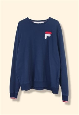Vintage Fila Sweatshirt Y2K in Blue XL