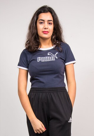 90'S VINTAGE NAVY BLUE PUMA RINGER T-SHIRT