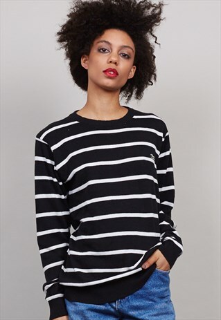 VINTAGE MONOCHROME STRIPED LACOSTE JUMPER