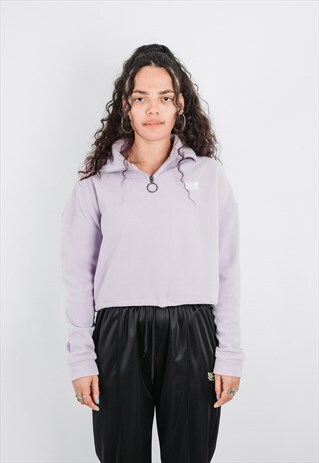 LOTUS CROPPED HALF ZIP FLEECE - LILAC
