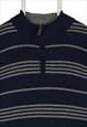 VINTAGE 90'S CHAPS JUMPER / SWEATER QUARTER ZIP RIBBED