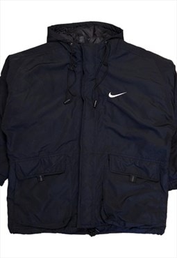 90's Nike Puffer Jacket In Black Size Large