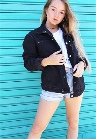 ORIGINAL LEVI'S BLUE BLACK OVERSIZED DENIM JACKET