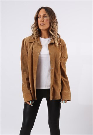 SUEDE FITTED SHIRT UK 16 (HCE)