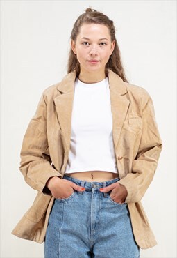Vintage 70s Suede Blazer Jacket 